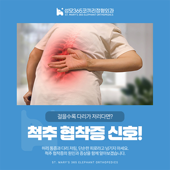 종암동 정형외과 척추협착증 증상, 오래 걸으면 다리가 저린 이유