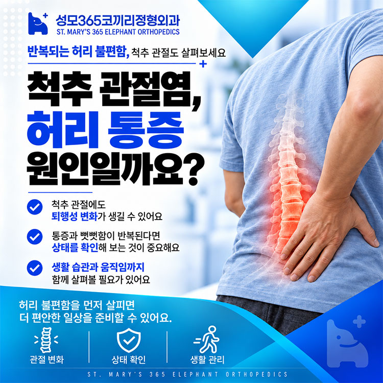 척추 관절염, 허리 통증부터 생활 관리까지